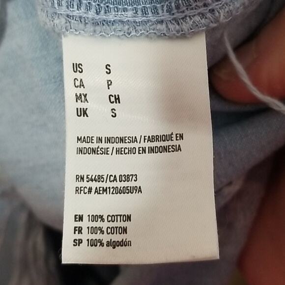 American Eagle Chambray Fringe Tank Top - Picture 6 of 6